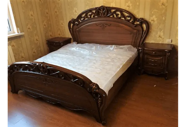 Комплект спальни Аллегро 1Д1 орех (кровать 1,8, тумба прикроватная 2 шт., туалетный стол с зеркалом, шкаф 6-и дверный) в Москве купить в интернет магазине - 5 Китов