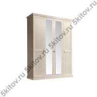 Шкаф 4-х дверный для белья Венеция (2 зеркала), дуб седан