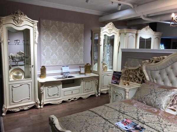 Комплект гостиной Джоконда, крем глянец Эра (2 витрины, тумба ТВ) в Москве купить в интернет магазине - 5 Китов
