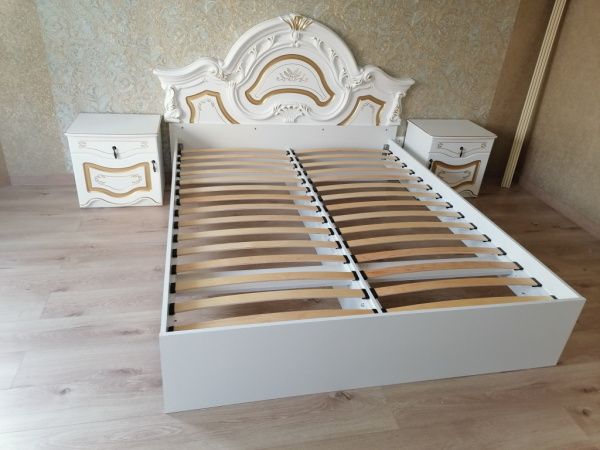 Комплект спальни Рим 5П, белый (кровать 1,6, тумба прикроватная-2шт., комод с зеркалом, шкаф 5-ти дверный) в Москве купить в интернет магазине - 5 Китов