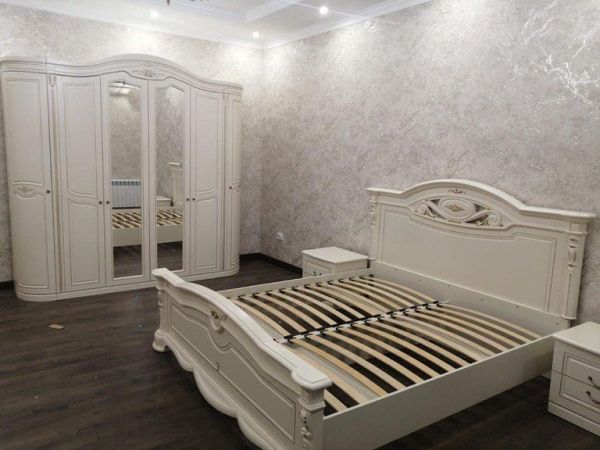 Комплект спальни Сорренто беж (кровать 1,8, тумба прикроватная 2 шт., комод с зеркалом, шкаф 6-и дверный) в Москве купить в интернет магазине - 5 Китов