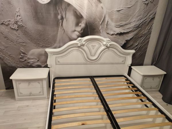 Спальный гарнитур Грация белый с серебром (с 3 дв. шкафом) в Москве купить в интернет магазине - 5 Китов