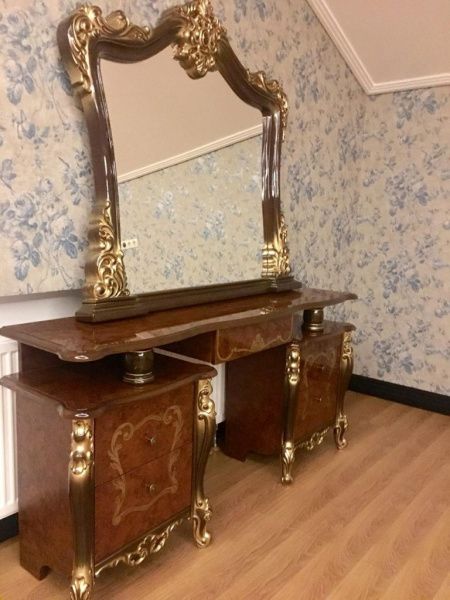 Комплект спальни Джоконда Диа, орех глянец (кровать 1,6м или 1,8м, 2тумбы, туалетный стол с зеркалом, шкаф 4 двери) в Москве купить в интернет магазине - 5 Китов