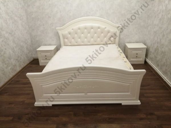 Кровать с мягким изголовьем 160*200 Венера, беж в Москве купить в интернет магазине - 5 Китов