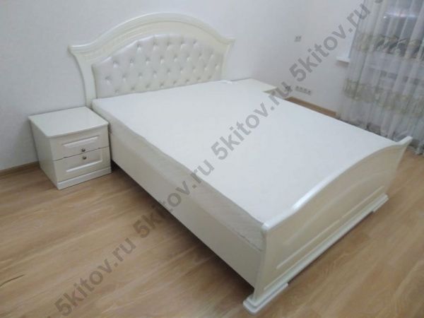 Кровать с мягким изголовьем 160*200 Венера, беж в Москве купить в интернет магазине - 5 Китов