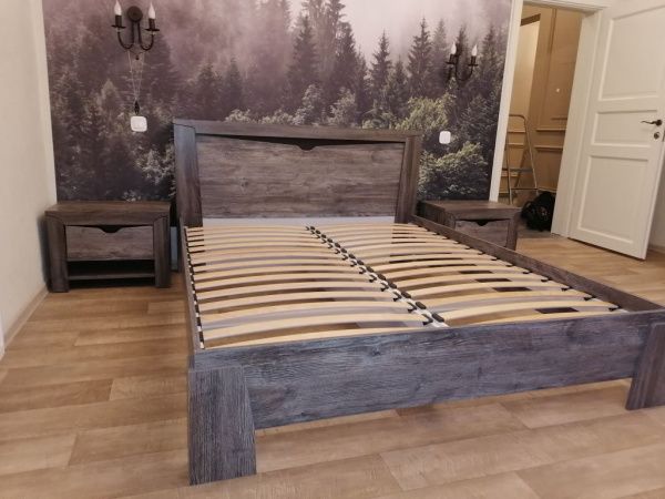 Комплект спальни Гарда сосна Джексон (Кровать 1,6, тумба прикроватная 2шт., комод с зеркалом, шкаф 5-и дверный) в Москве купить в интернет магазине - 5 Китов