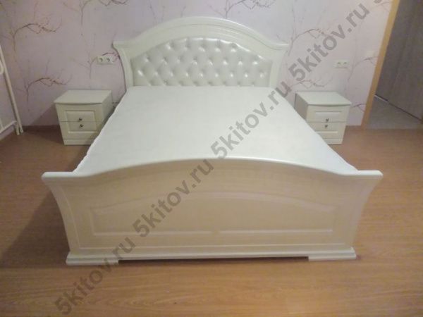 Кровать с мягким изголовьем 160*200 Венера, беж в Москве купить в интернет магазине - 5 Китов