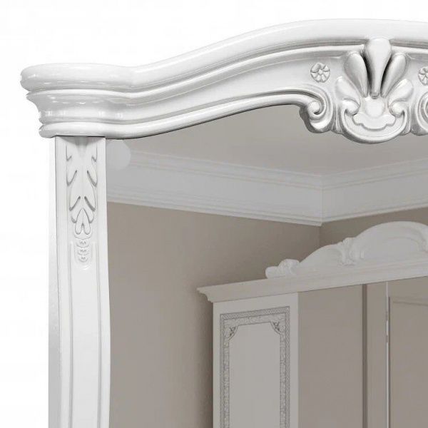 Туалетный стол с зеркалом Грация белый с серебром в Москве купить в интернет магазине - 5 Китов