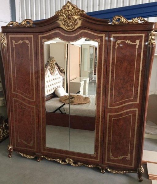 Комплект спальни Джоконда Диа, орех глянец (кровать 1,6м или 1,8м, 2тумбы, туалетный стол с зеркалом, шкаф 4 двери) в Москве купить в интернет магазине - 5 Китов