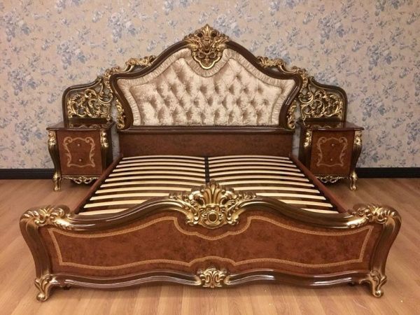 Комплект спальни Джоконда Диа, орех глянец (кровать 1,6м или 1,8м, 2тумбы, туалетный стол с зеркалом, шкаф 4 двери) в Москве купить в интернет магазине - 5 Китов