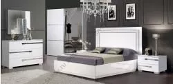 Комплект спальни Венеция 1 (кровать 1,6, тумба прикроватн. 2 шт, комод, шкаф-купе) белый