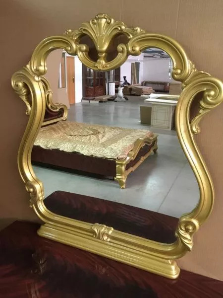Комплект спальни Леди могано золото (кровать 1,7м, тумба прикроватная 2шт., комод с зеркалом, шкаф 4-х дверный) в Москве купить в интернет магазине - 5 Китов