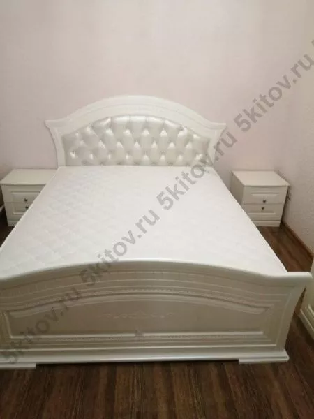 Кровать с мягким изголовьем 160*200 Венера, беж в Москве купить в интернет магазине - 5 Китов
