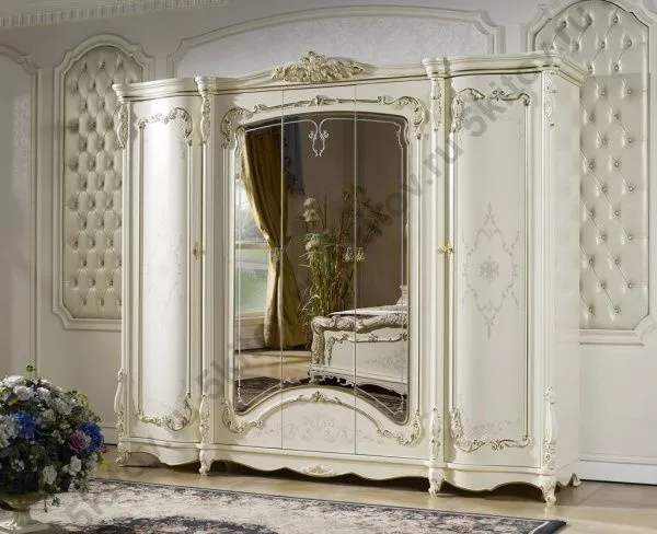 Комплект спальни Венеция KRS (кровать 1,8м, 2 тумбы, туал.стол. с зерк., шкаф 5-ти дверный) в Москве купить в интернет магазине - 5 Китов