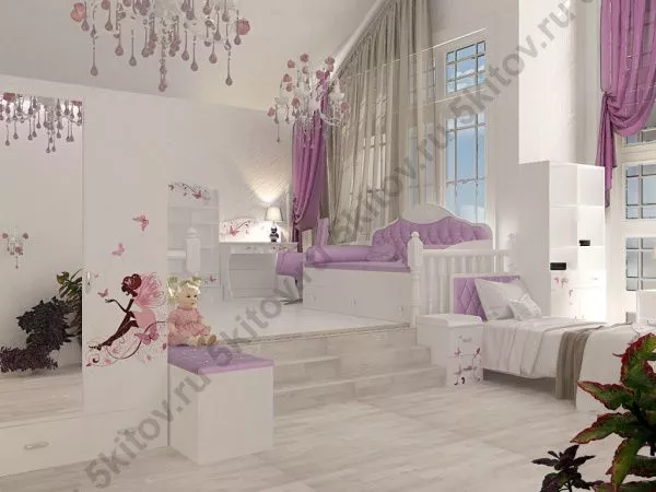 Кровать-диван Princess, сиреневая,стразы в Москве купить в интернет магазине - 5 Китов