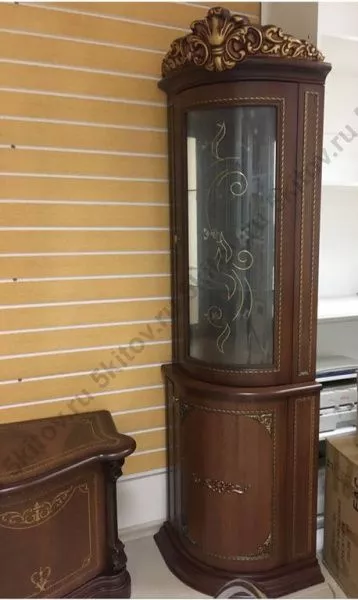 Витрина угловая Динара СК, орех в Москве купить в интернет магазине - 5 Китов