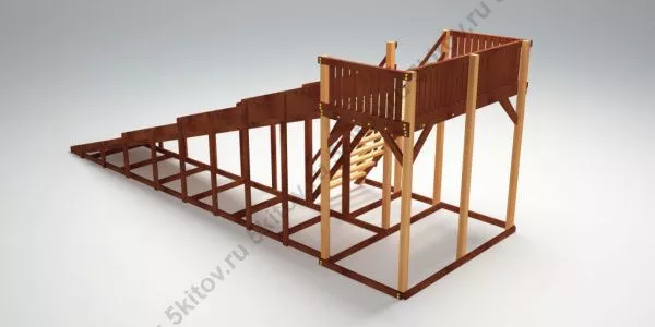 Зимняя деревянная игровая горка Савушка "Зима-6" в Москве купить в интернет магазине - 5 Китов