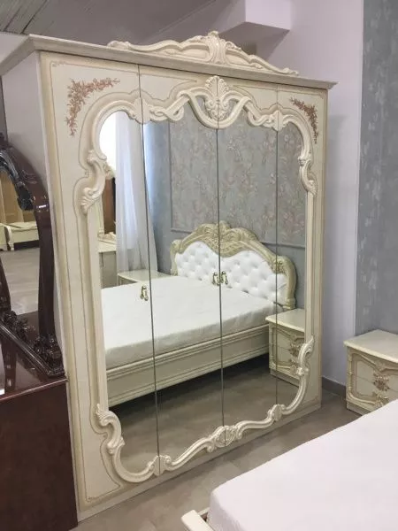 Шкаф 4-х дверный Диана, крем глянец в Москве купить в интернет магазине - 5 Китов