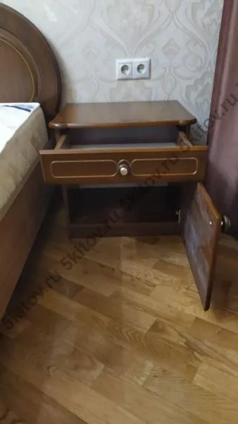 Комплект спальни Валерия 5 (кровать 1,6, тумба прикроватная-2шт., комод с зеркалом, шкаф 5 дверей), орех в Москве купить в интернет магазине - 5 Китов