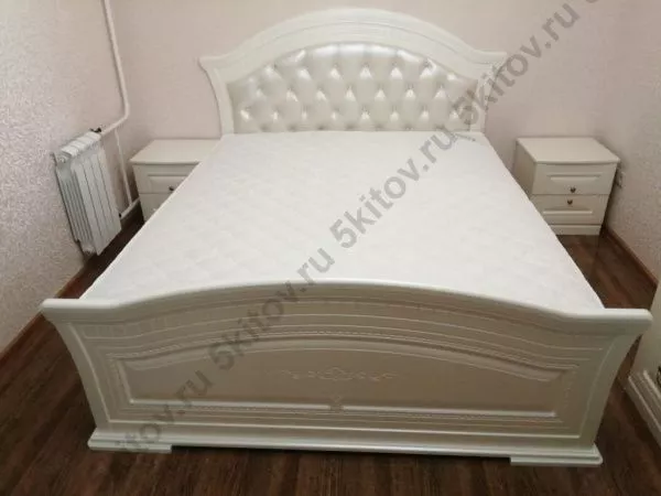 Кровать с мягким изголовьем 160*200 Венера, беж в Москве купить в интернет магазине - 5 Китов