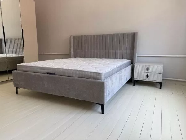 Кровать двухспальная 180*200 Аврора серая в Москве купить в интернет магазине - 5 Китов