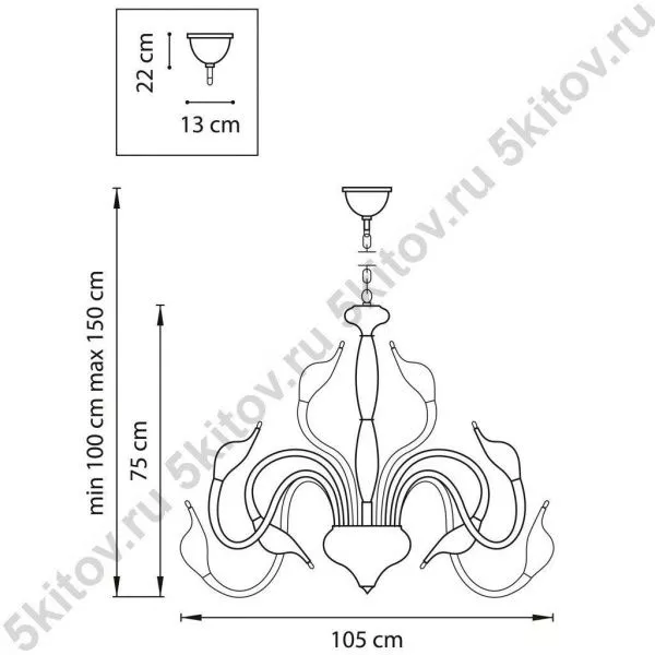 Люстра Cigno collo 751244 в Москве купить в интернет магазине - 5 Китов