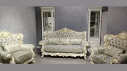Комплект мягкой мебели Валенсия (диван 3-х местный раскладной, кресло 2шт.), крем(бирюза)