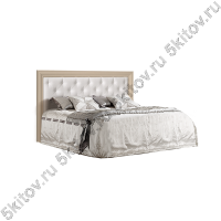 Кровать Амели 2-х спальная (1,6 м) с мягким элементом, штрих-лак