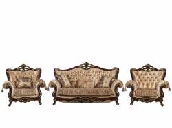 Комплект мягкой мебели Эсмеральда (диван 3-х местный раскладной, кресло 2шт.), орех