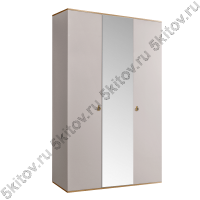 Шкаф 3-х дверный для платья и белья Rimini, слоновая кость/золото (с зеркалом)