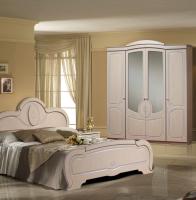 Комплект спальни Щара-4 (кровать 1,6, тумба прикроватная-2шт., комод с зеркалом, шкаф 4-х дверный),белый