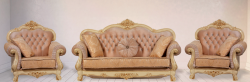 Комплект мягкой мебели Илона (диван 3-х местный раскладной, кресло 2шт.), крем(золото) в Москве купить в интернет магазине - 5 Китов