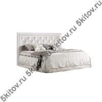 Кровать Амели 2-х спальная (1,6 м) с мягким элементом и подъемным механизмом, выбеленный дуб