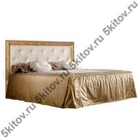 Кровать Тиффани 1,6м с мягким элементом со стразами с подъемным механизмом (штрих/золото)