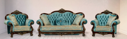 Комплект мягкой мебели Илона (диван 3-х местный раскладной, кресло 2шт), орех-бирюза