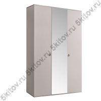Шкаф 3-х дверный для платья и белья Rimini, слоновая кость/серебро (с зеркалом)