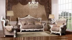 Комплект мягкой мебели Розалина (диван 3-х местный раскладной, кресло 2шт.), беж(крем)