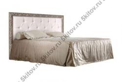 Кровать Тиффани 1,8м. с мягким элементом со стразами (штрих/серебро)