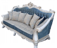 Комплект мягкой мебели Султан (диван 4-х местный раскладной, кресло 2шт.), белый,бирюза