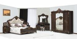 Комплект спальни Джоконда люкс АРД, темный орех (кровать 1,8, тумба прикроватная 2шт., туалетный столик с зерк, пуф, шкаф 5дв.)