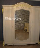 Шкаф 4-х дверный Афина (Afina), белый с золотом