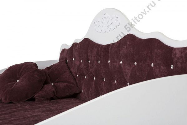 Кровать-диван Princess, спелая вишня,стразы в Москве купить в интернет магазине - 5 Китов