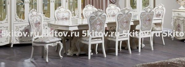 Комплект столовой Венеция Классик АРД, крем (Стол раскладной+стул-кресло 2шт.+стул 10шт.) в Москве купить в интернет магазине - 5 Китов