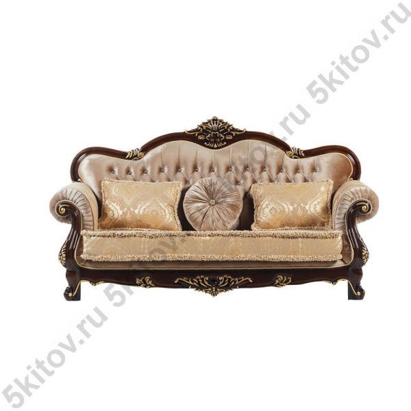 Комплект мягкой мебели Илона (диван 3-х местный раскладной, кресло 2шт), орех-золото в Москве купить в интернет магазине - 5 Китов