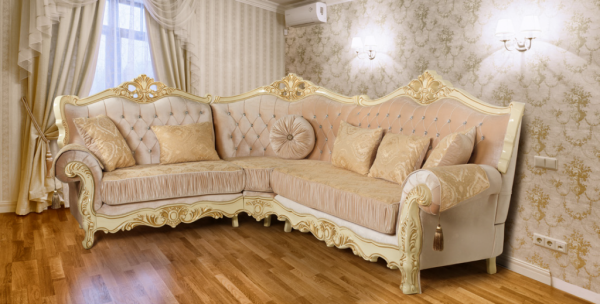 Мягкая мебель угловая Эсмеральда, крем золото в Москве купить в интернет магазине - 5 Китов