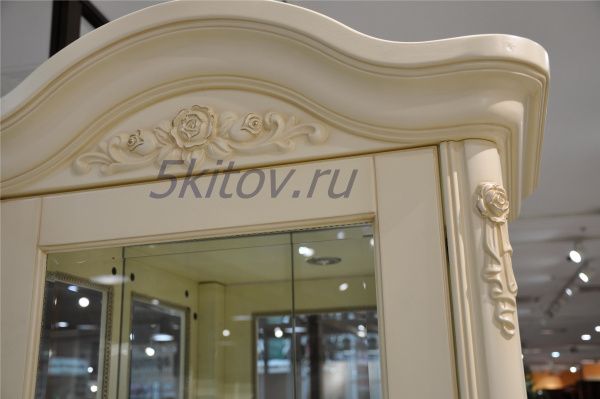 Витрина 1 дверная 8801 Фиоре Бьянко, цвет-ivory в Москве купить в интернет магазине - 5 Китов
