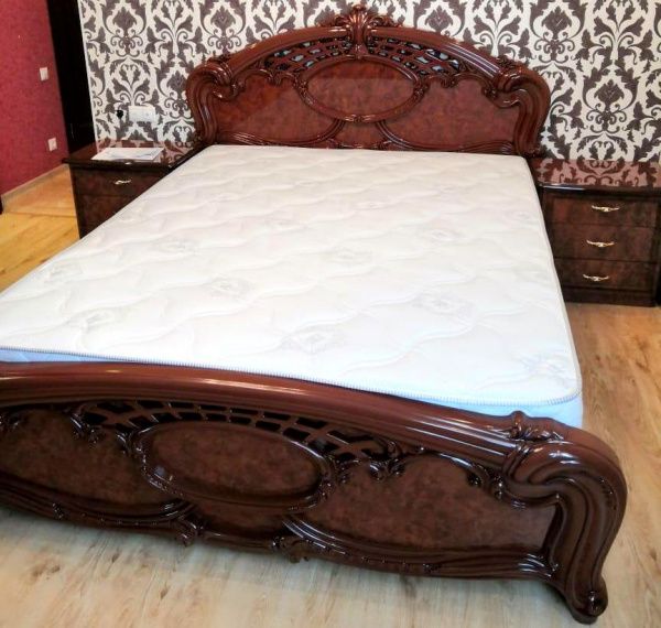 Кровать 1,6м Ольга орех глянцевый в Москве купить в интернет магазине - 5 Китов