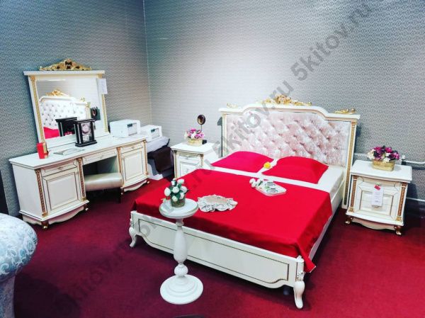 Комплект спальни Ариза, ваниль (кровать 1,8, тумба прикроватная 2 шт) в Москве купить в интернет магазине - 5 Китов