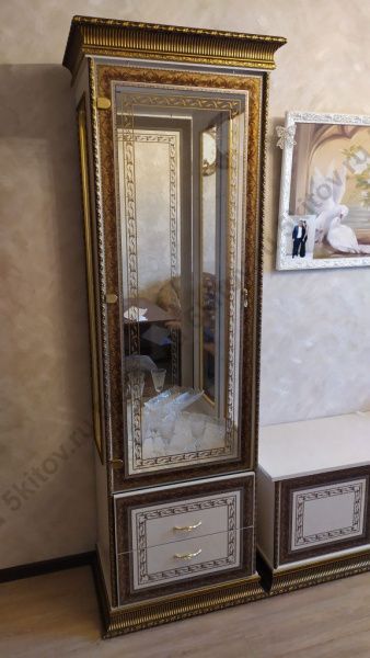 Гостиная Палермо (витрина левая/правая, тумба тв), беж в Москве купить в интернет магазине - 5 Китов
