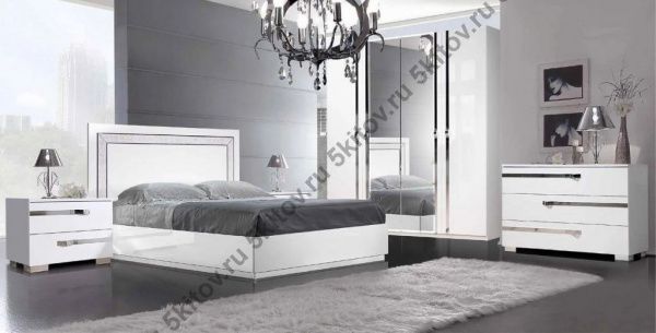 Спальня Венеция, белая глянцевая в Москве купить в интернет магазине - 5 Китов